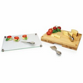 Concerto Glass-Top Cutting/Cheese Board w/ Removable Serving Tray